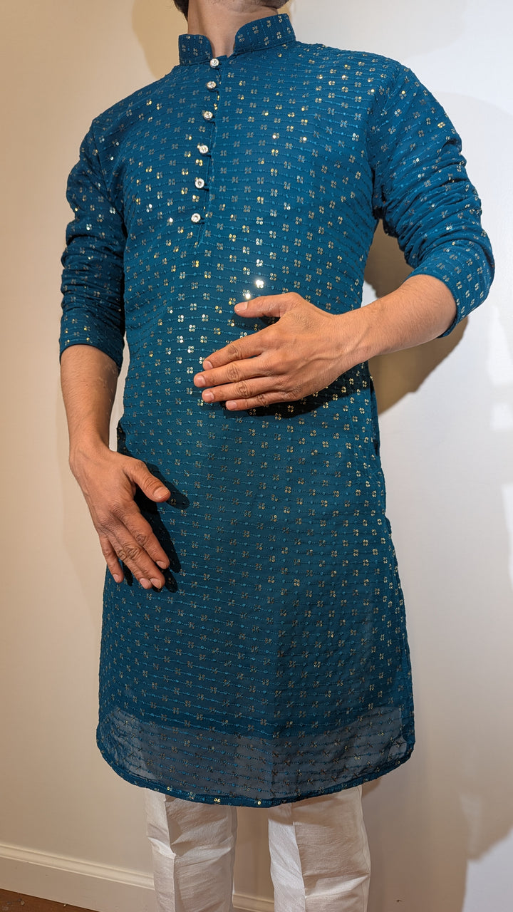 Teal Fancy Kurta