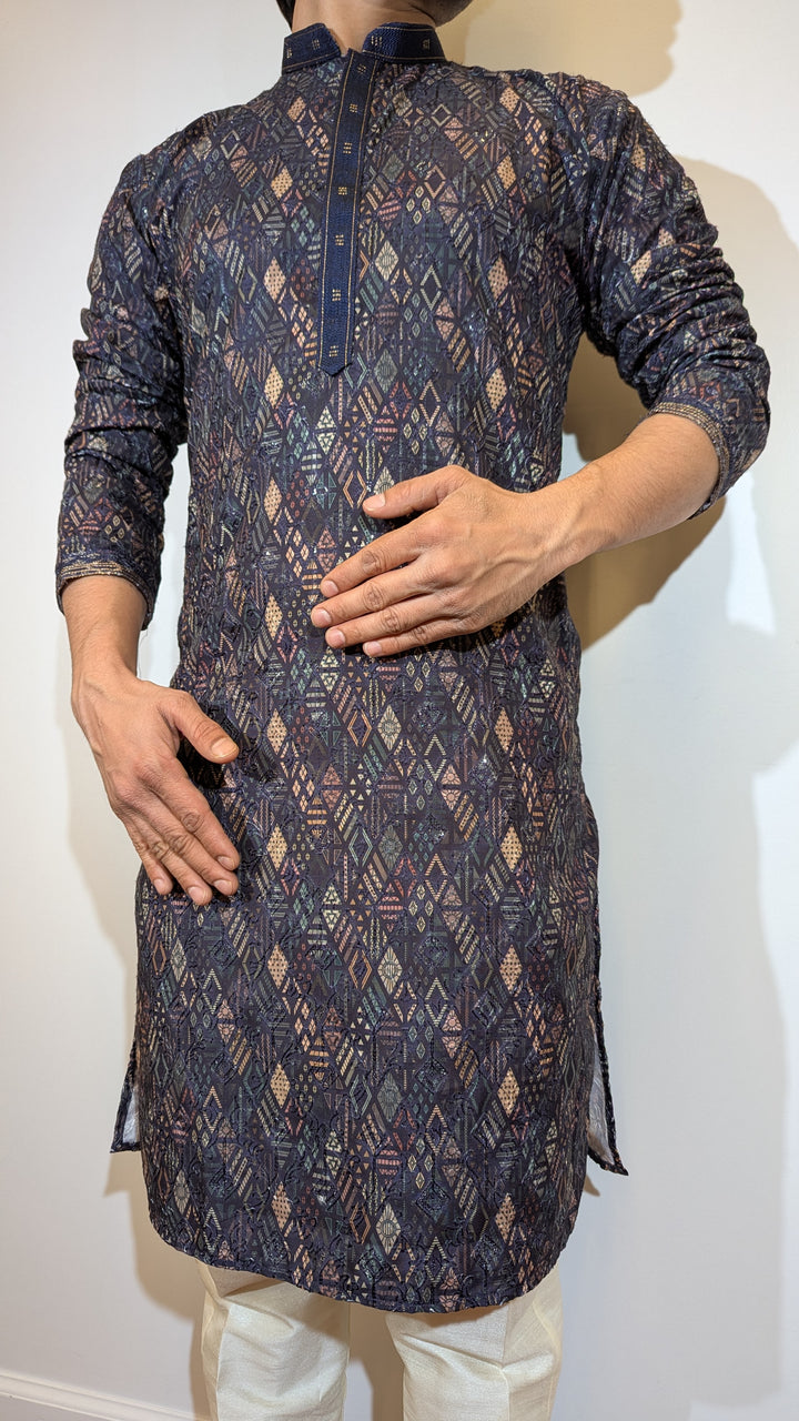 Navy Blue Fancy Kurta