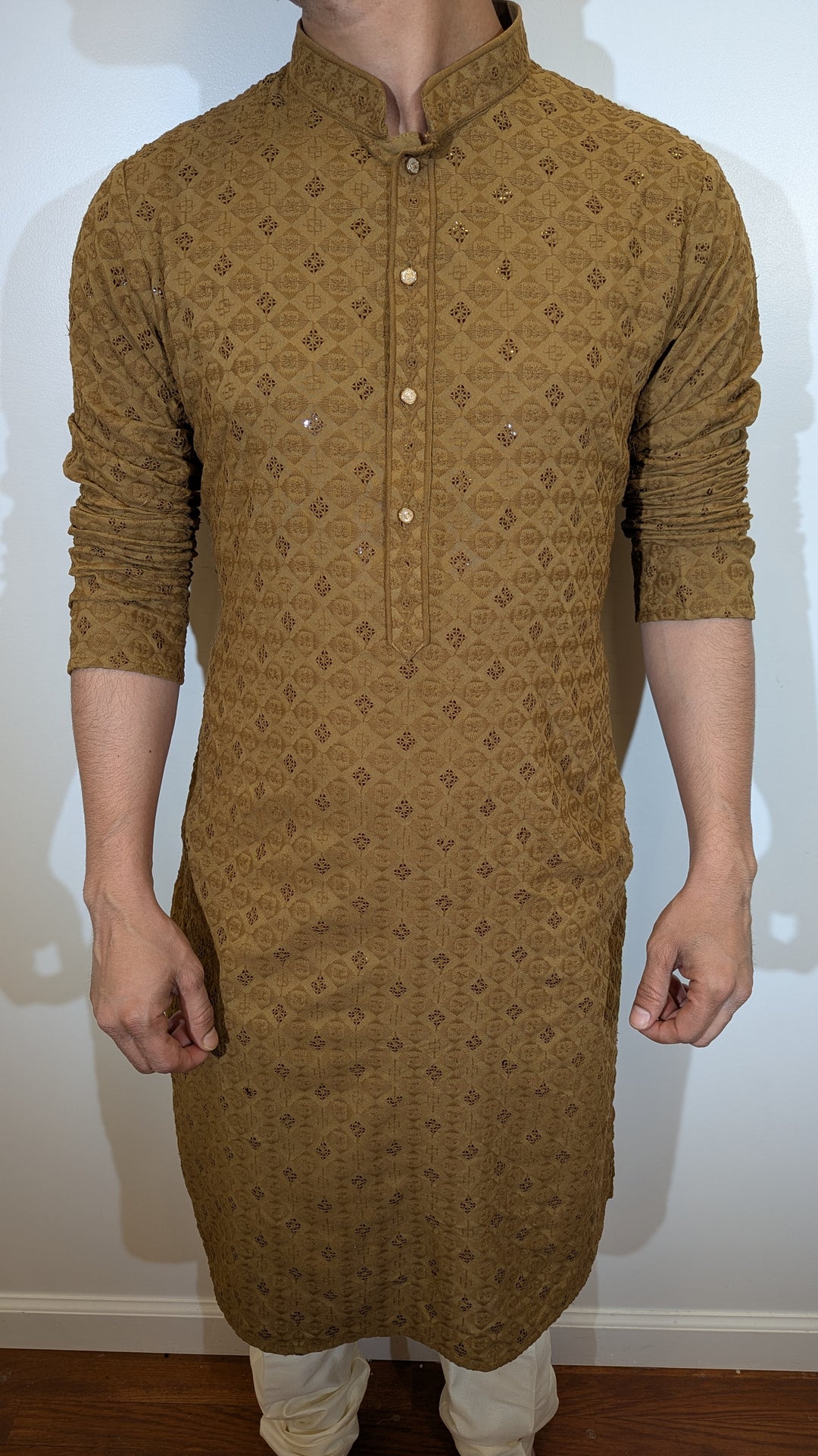 Brown Chikankari Kurta