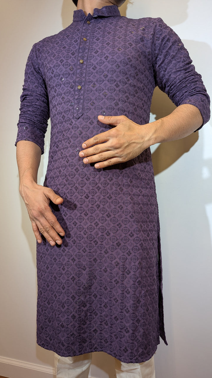 Purple Chikankari Kurta