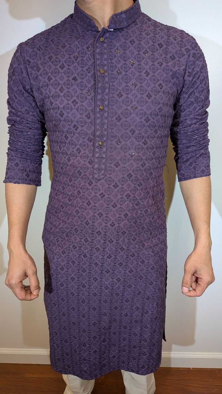 Purple Chikankari Kurta