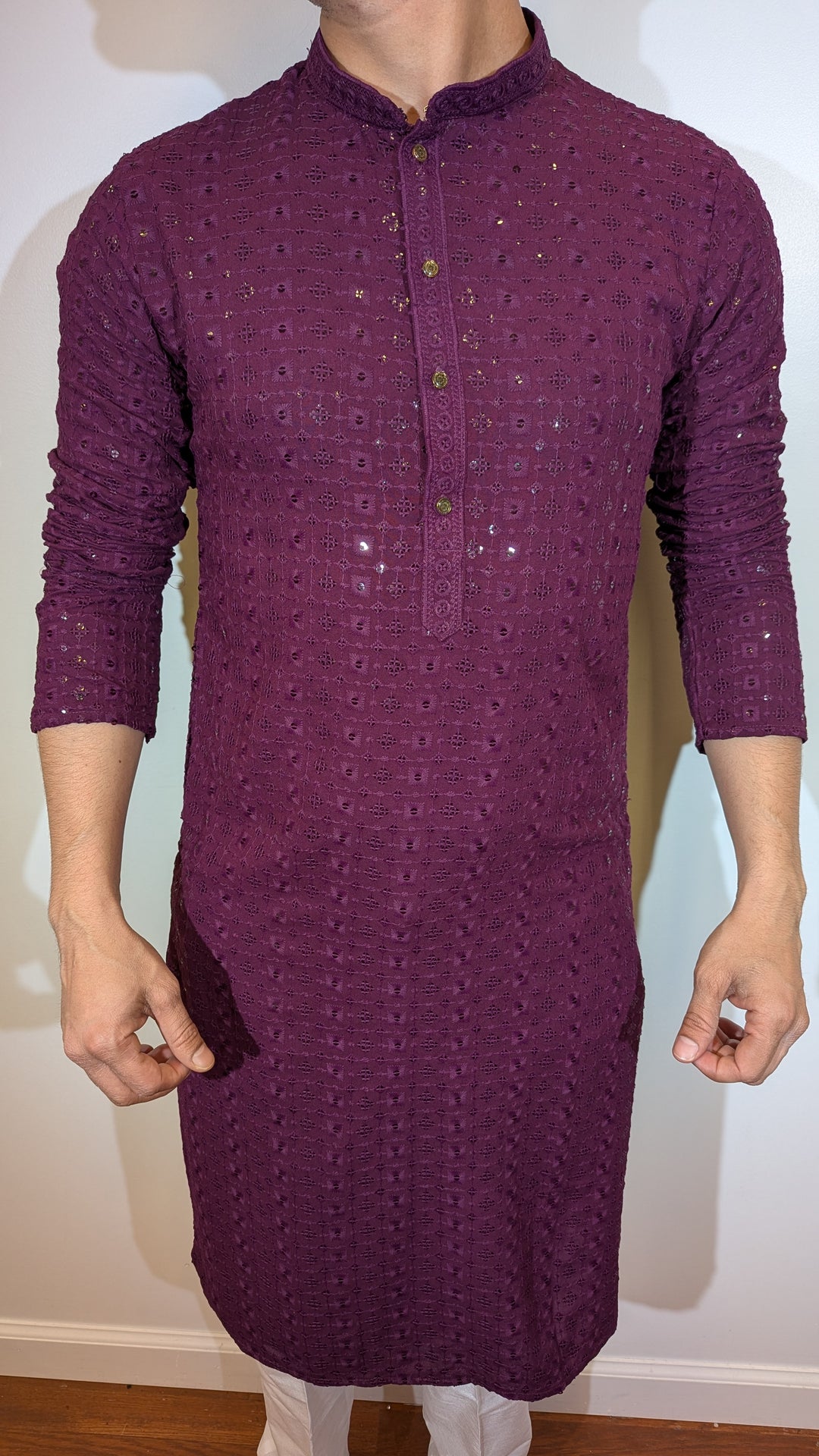 Purple Chikankari Kurta