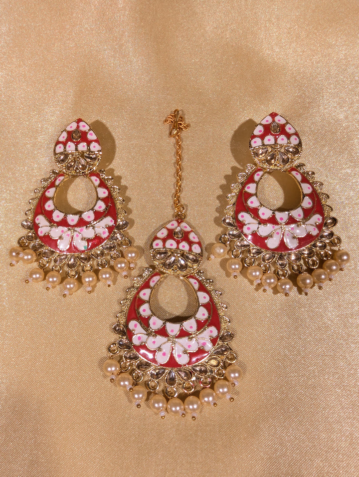 Yashita Minakari Earring and Tikka