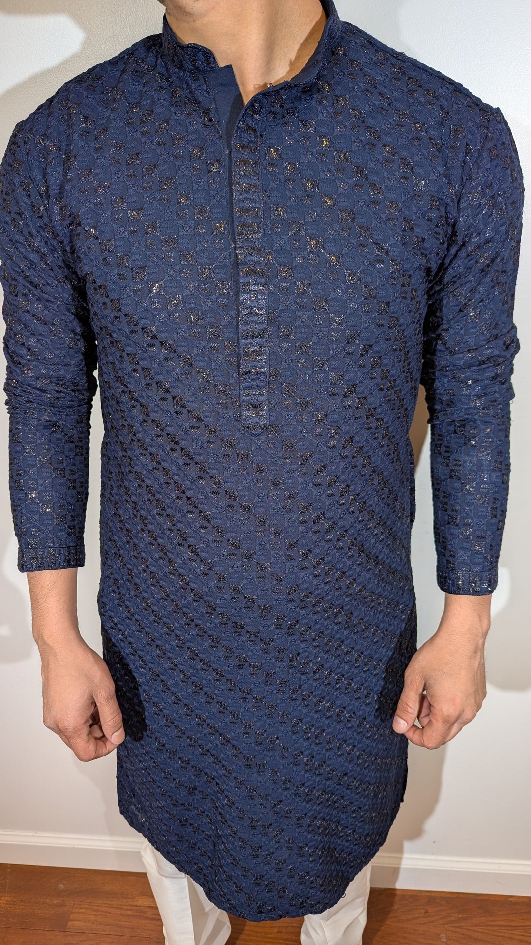 Navy Blue Chikan Kurta
