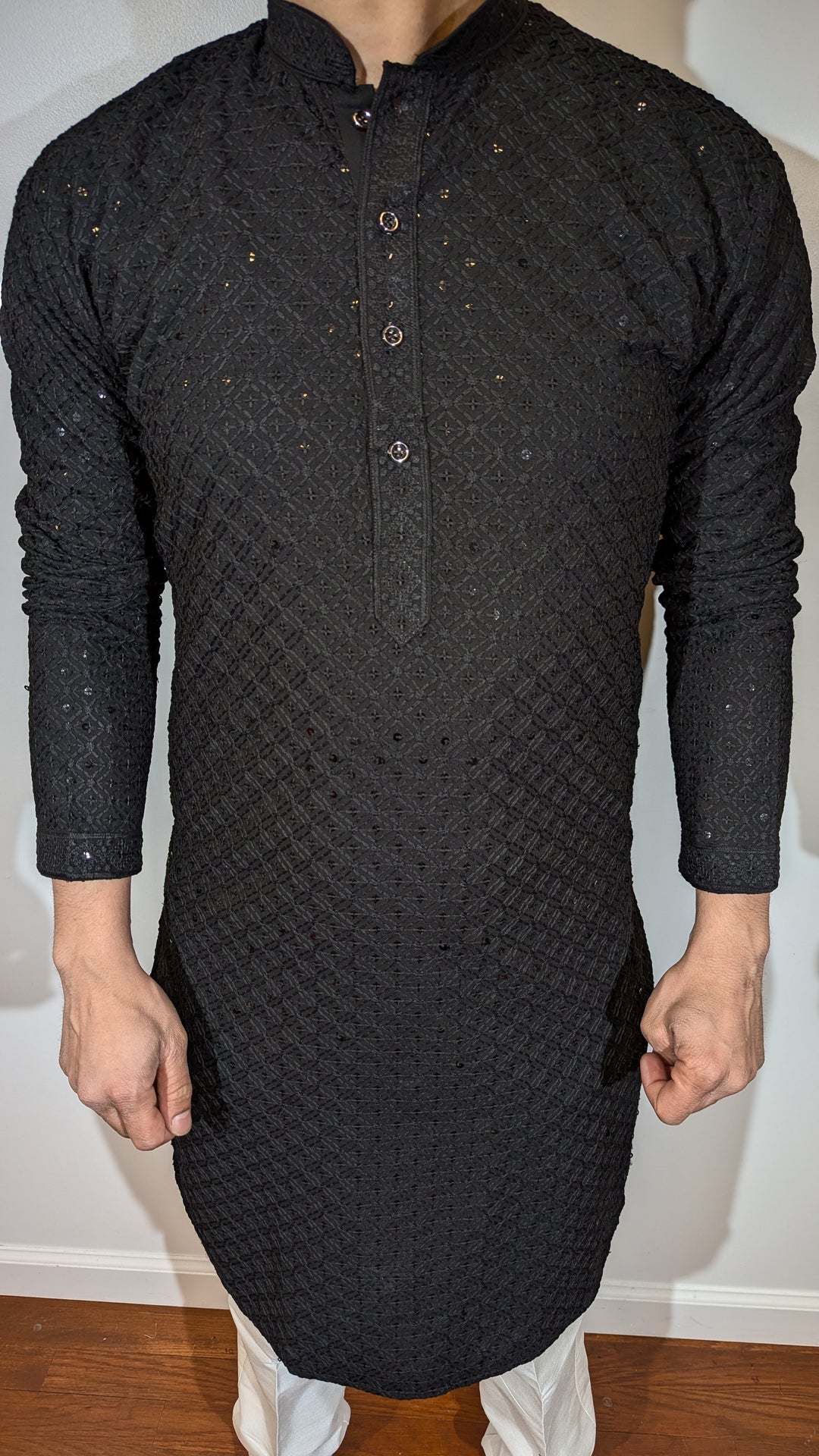 Black Chikankari Kurta