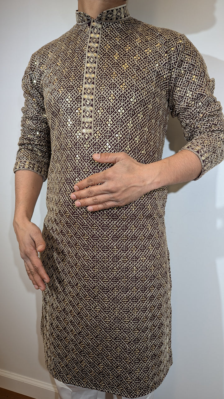Wine Designer Kurta