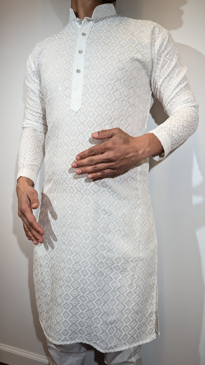 White Chikankari Kurta
