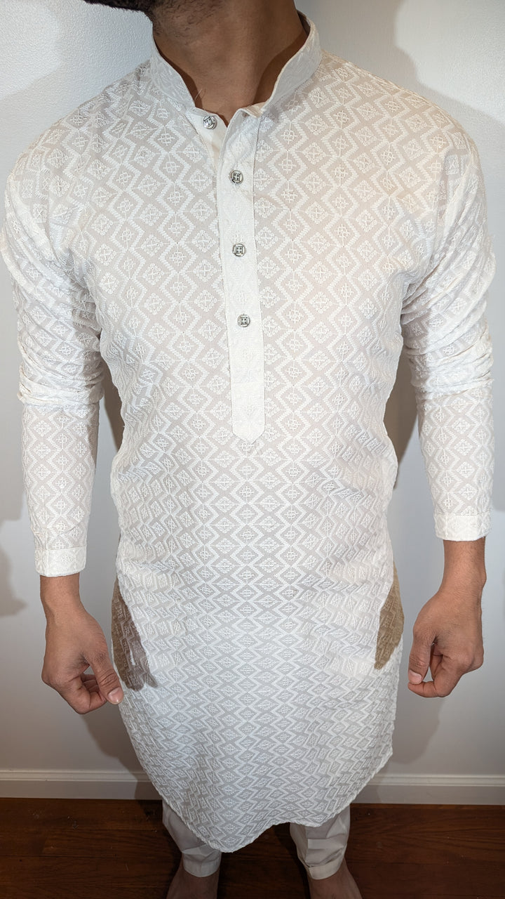 White Chikankari Kurta