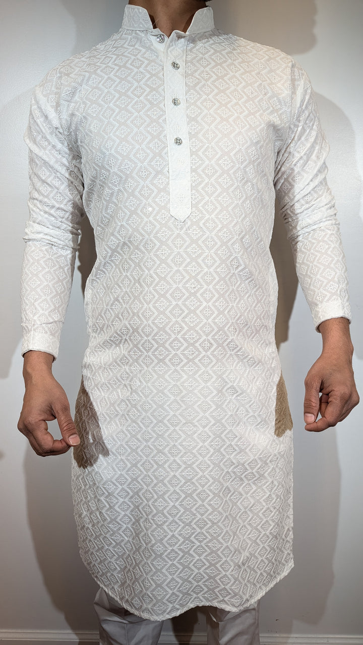 White Chikankari Kurta