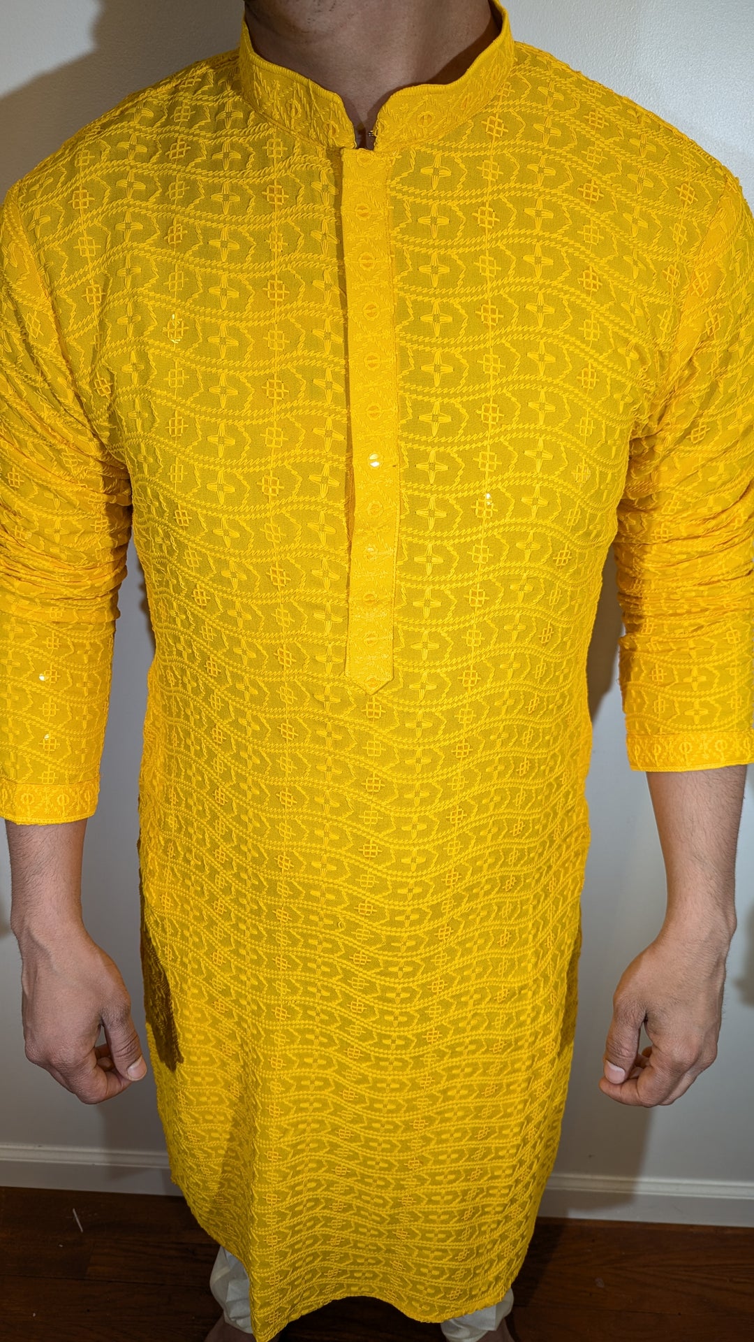 Yellow Chikankari Kurta