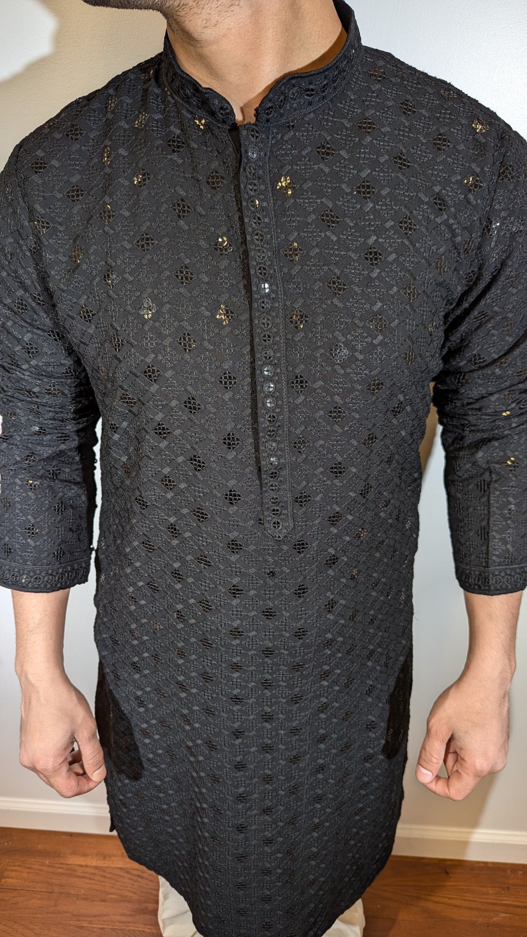 Black Chikankari Kurta