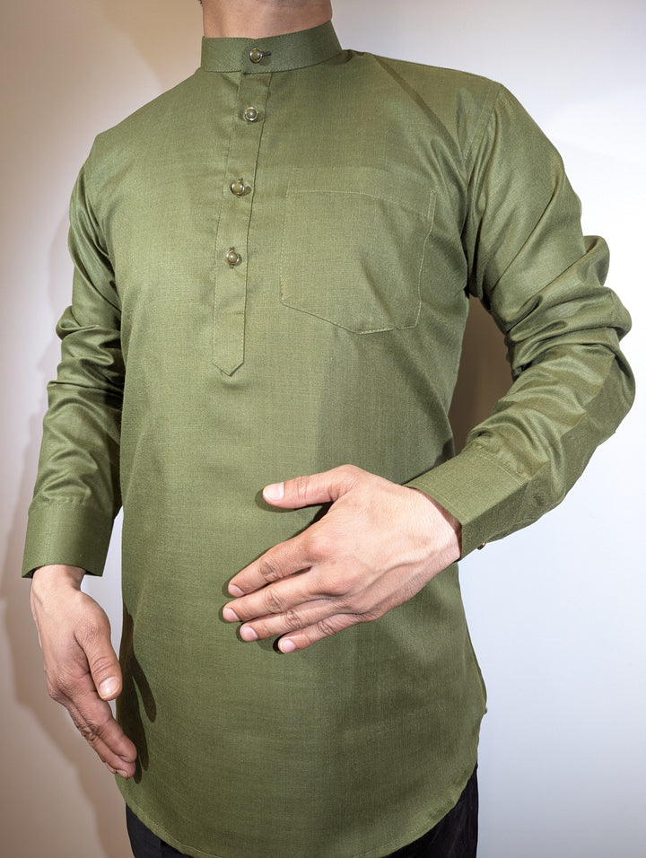Olive Green Short Kurta