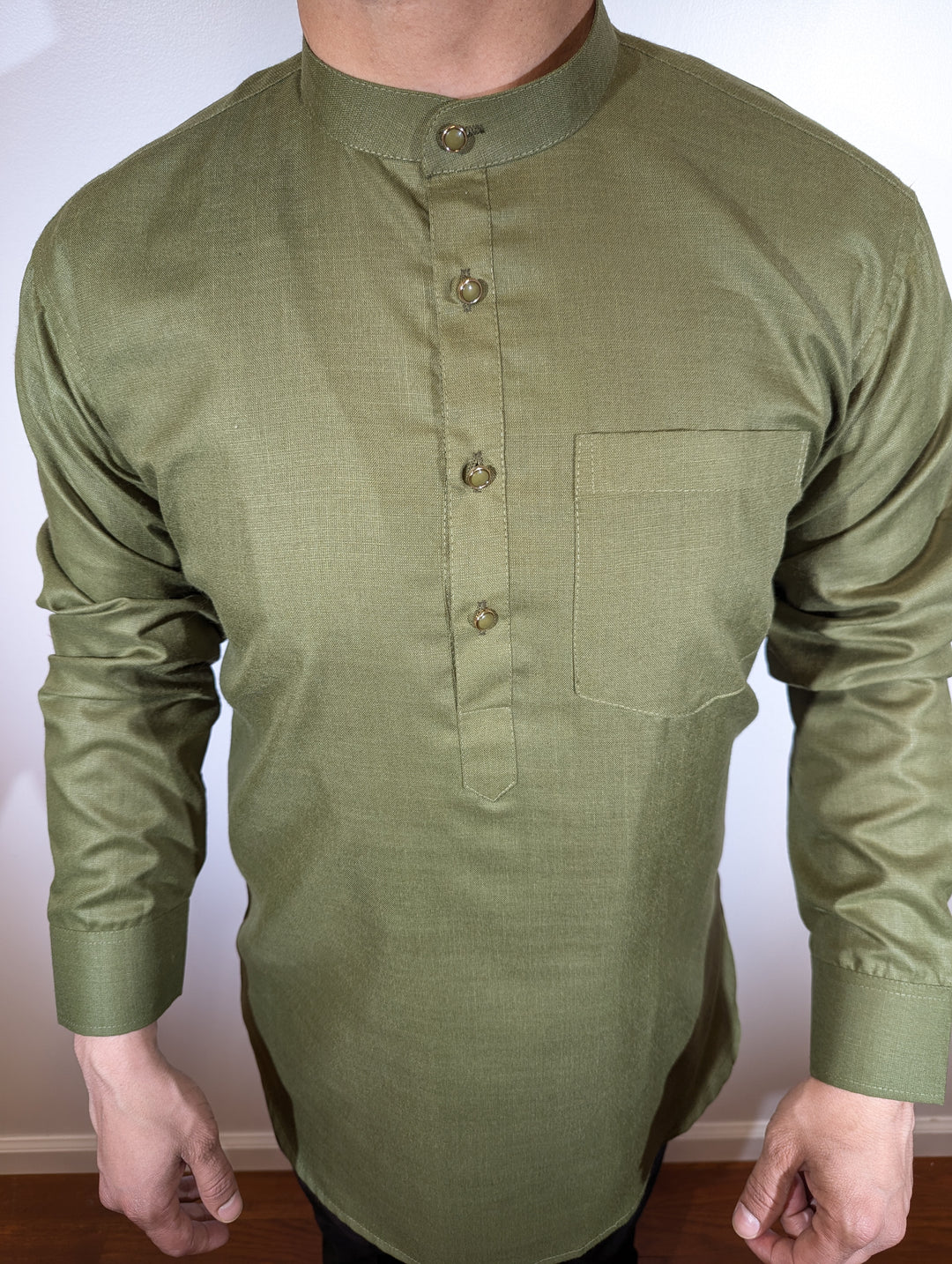 Olive Green Short Kurta