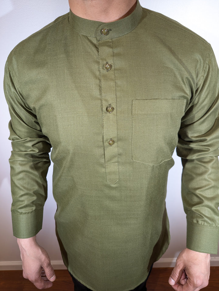 Olive Green Short Kurta