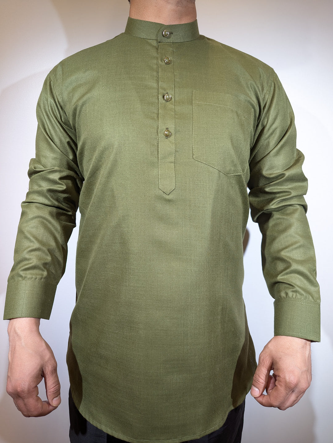 Olive Green Short Kurta