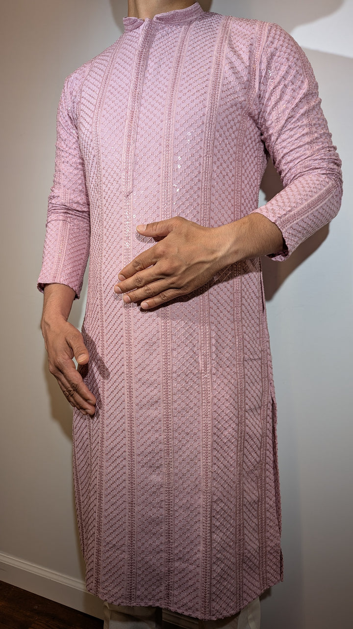 Light Pink Chikan Kurta