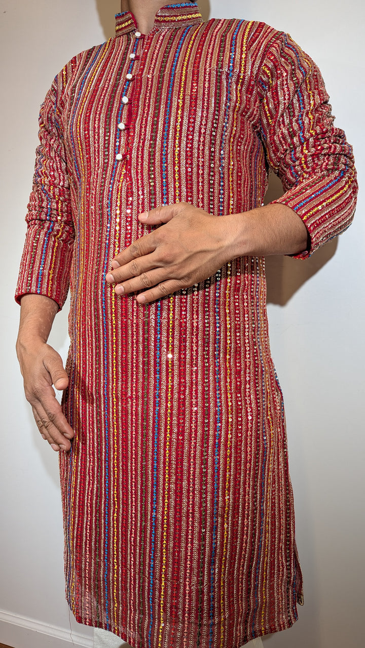 Red Fancy Kurta