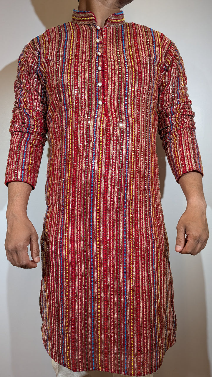 Red Fancy Kurta