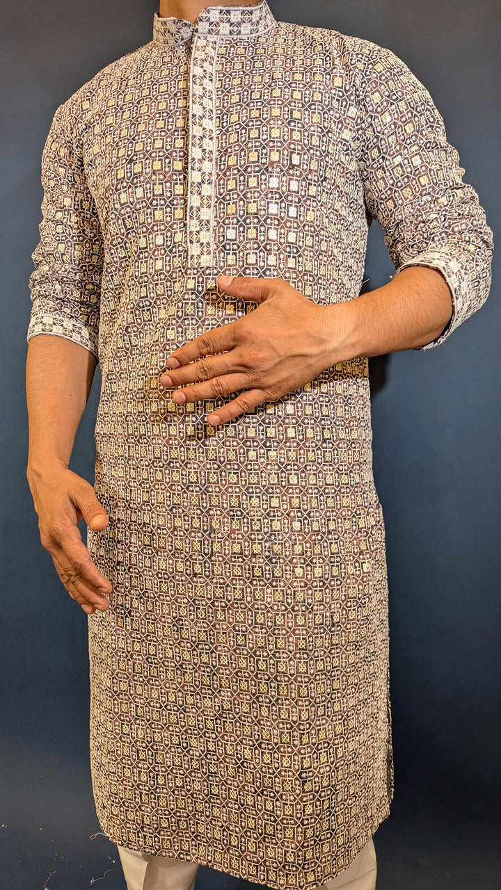 Black Brown Fancy Kurta