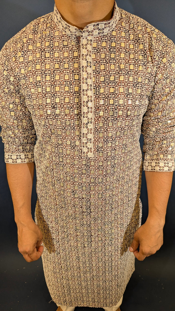 Black Brown Fancy Kurta