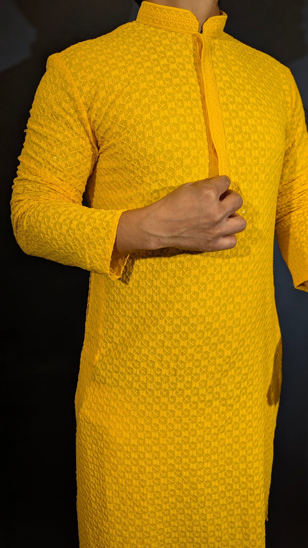 Yellow Chikankari Kurta