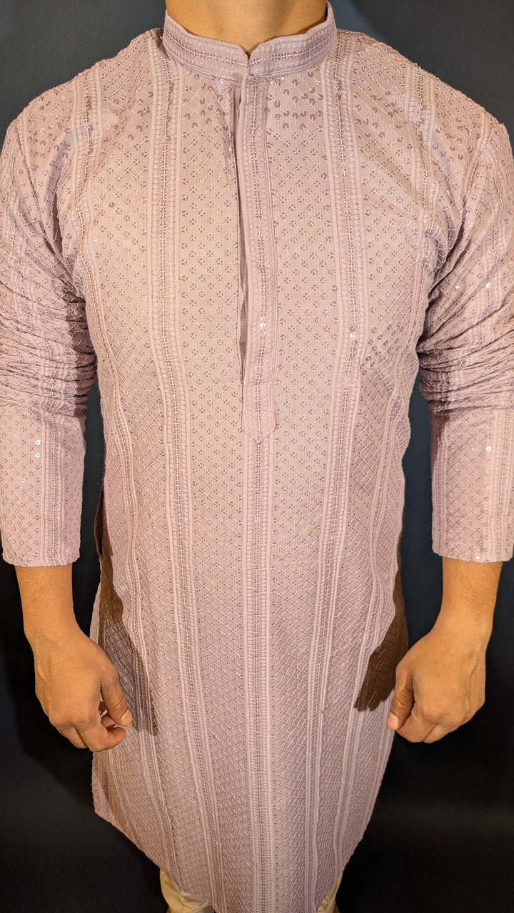 Lavender Chikankari Kurta ( Loose Fit)