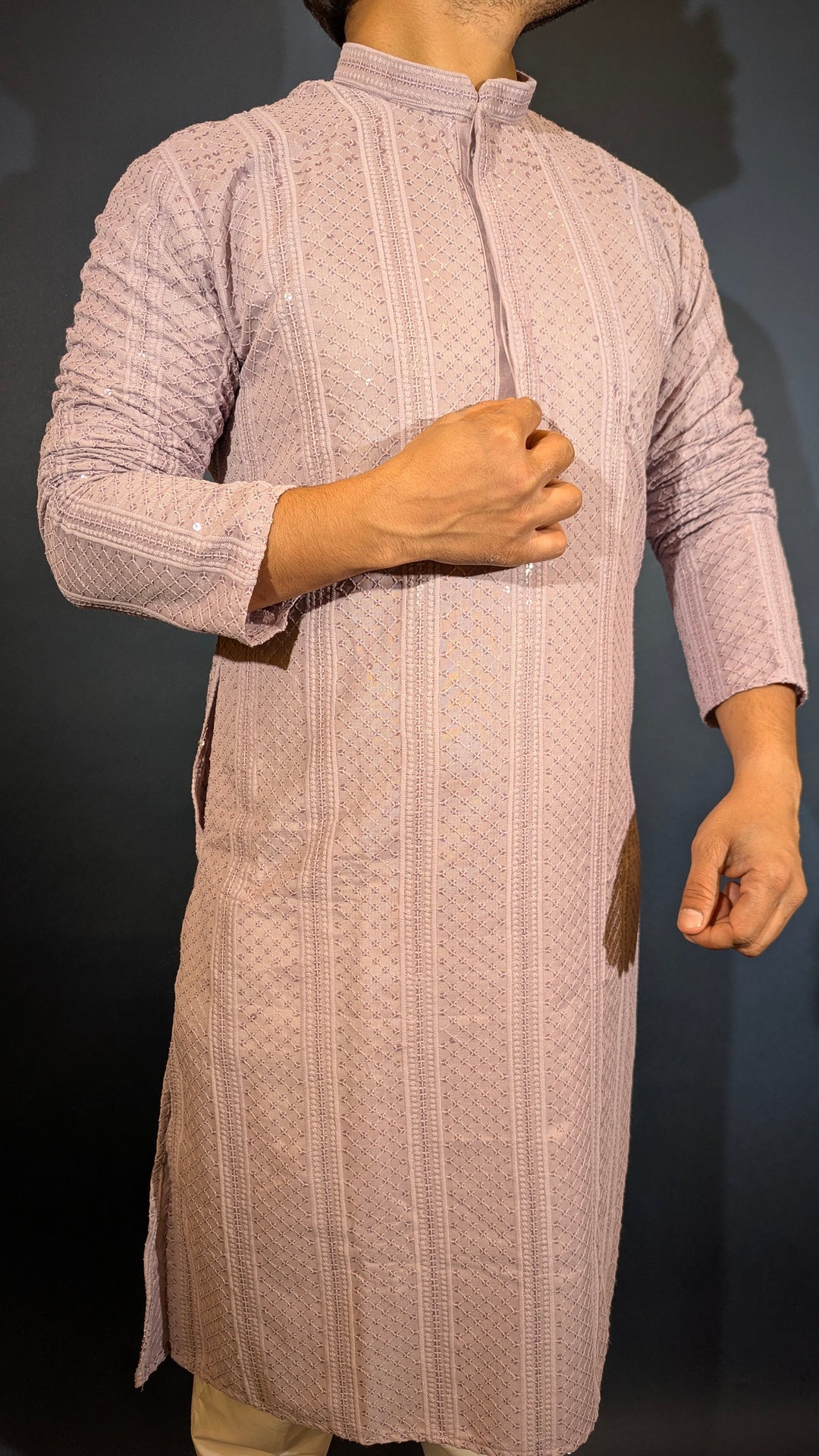 Lavender Chikankari Kurta ( Loose Fit)