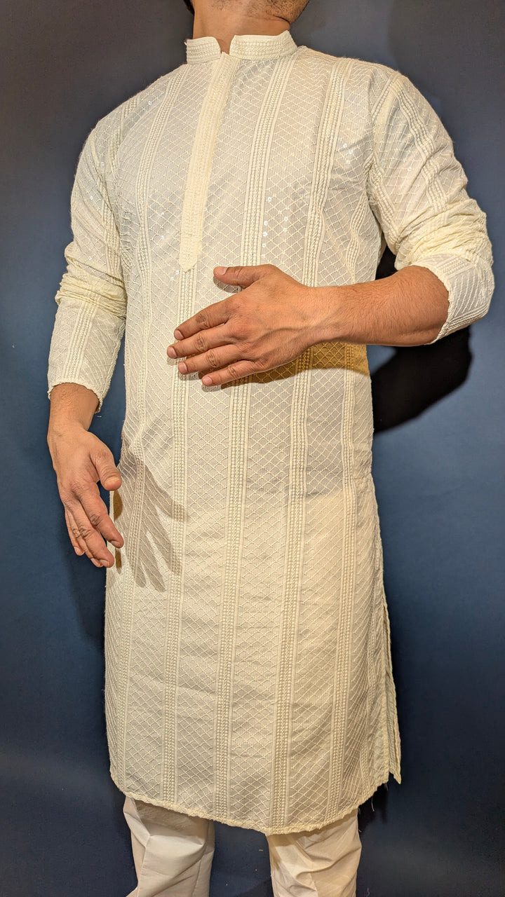 Light Cream Sequin kurta