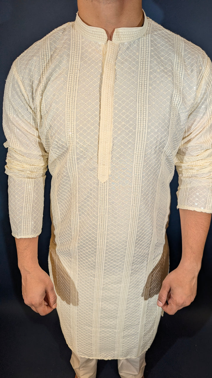Light Cream Sequin kurta