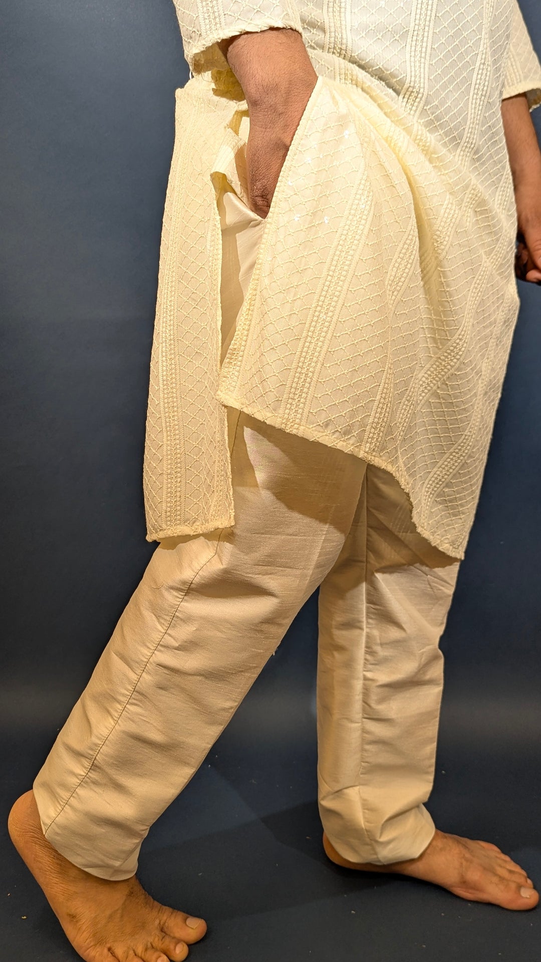 Light Cream Sequin kurta