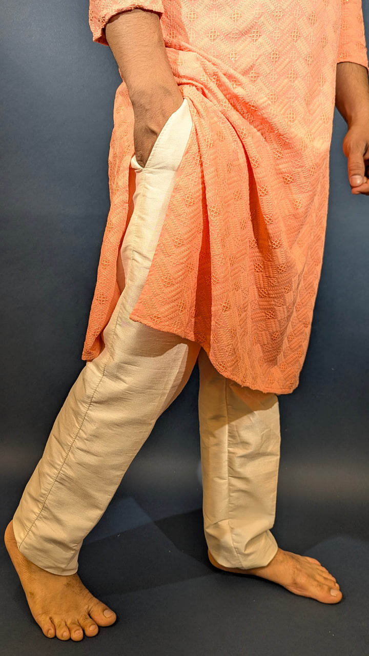 Light Peach Sequin Kurta