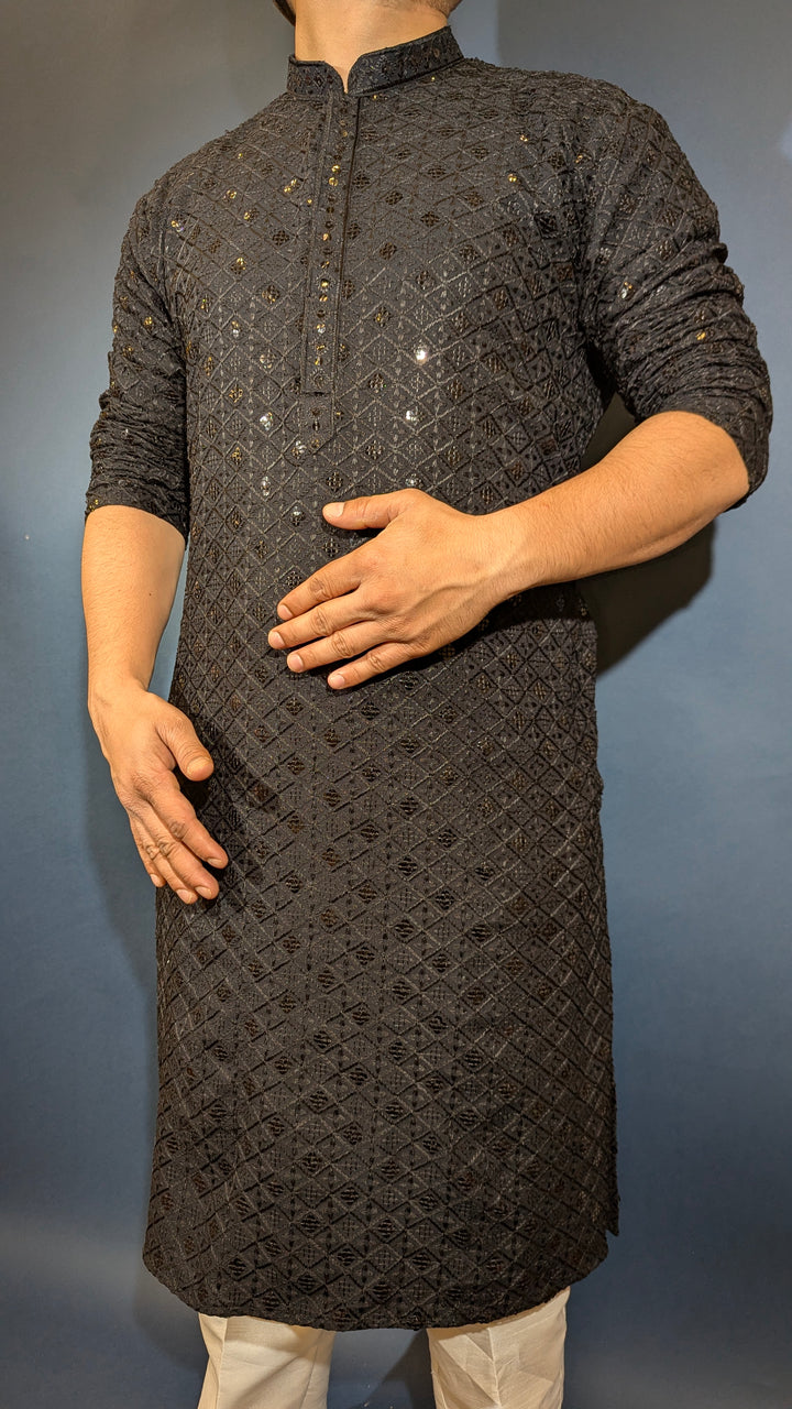 Black Sequin kurta
