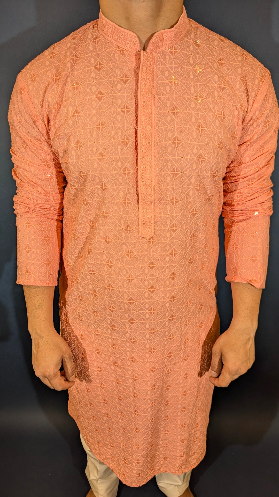 Light Peach Sequin Kurta