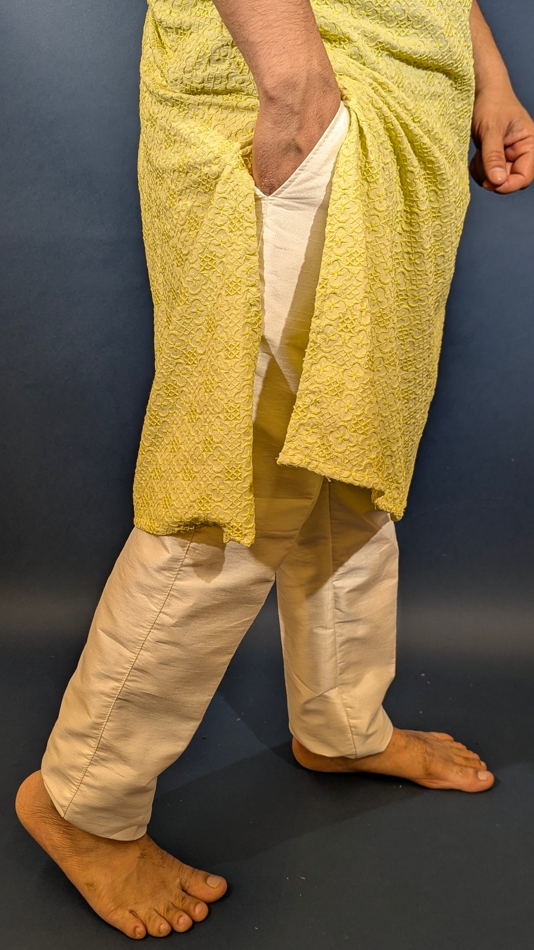 Lime Green Sequins Kurta