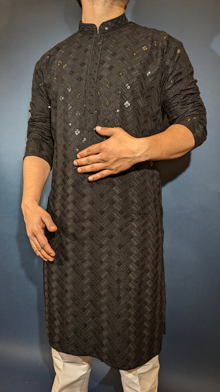 Black Sequin kurta