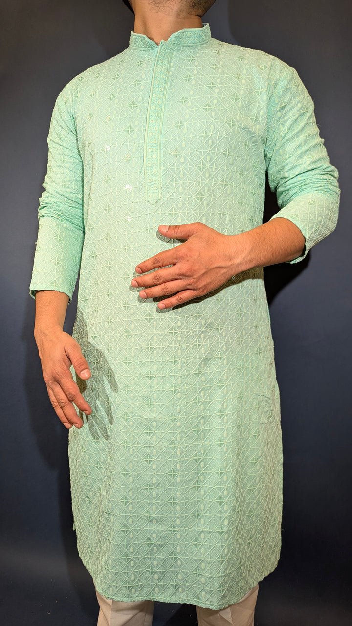 Light Aqua Sequin kurta