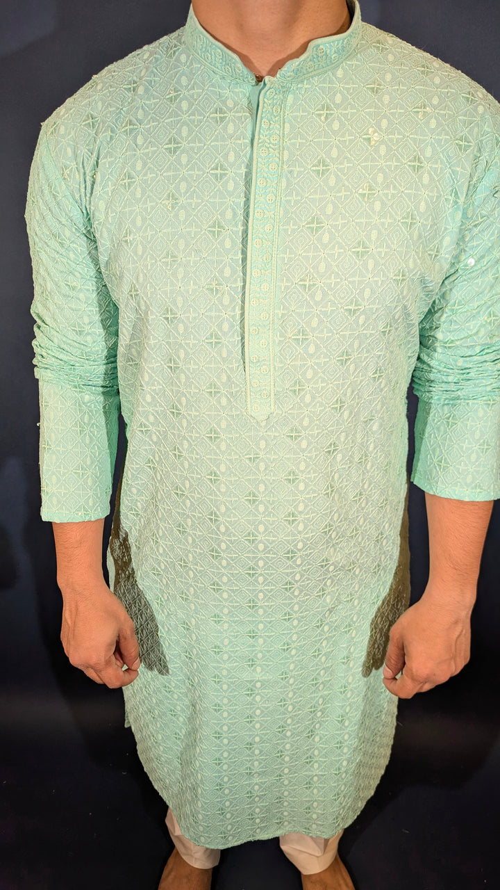 Light Aqua Sequin kurta