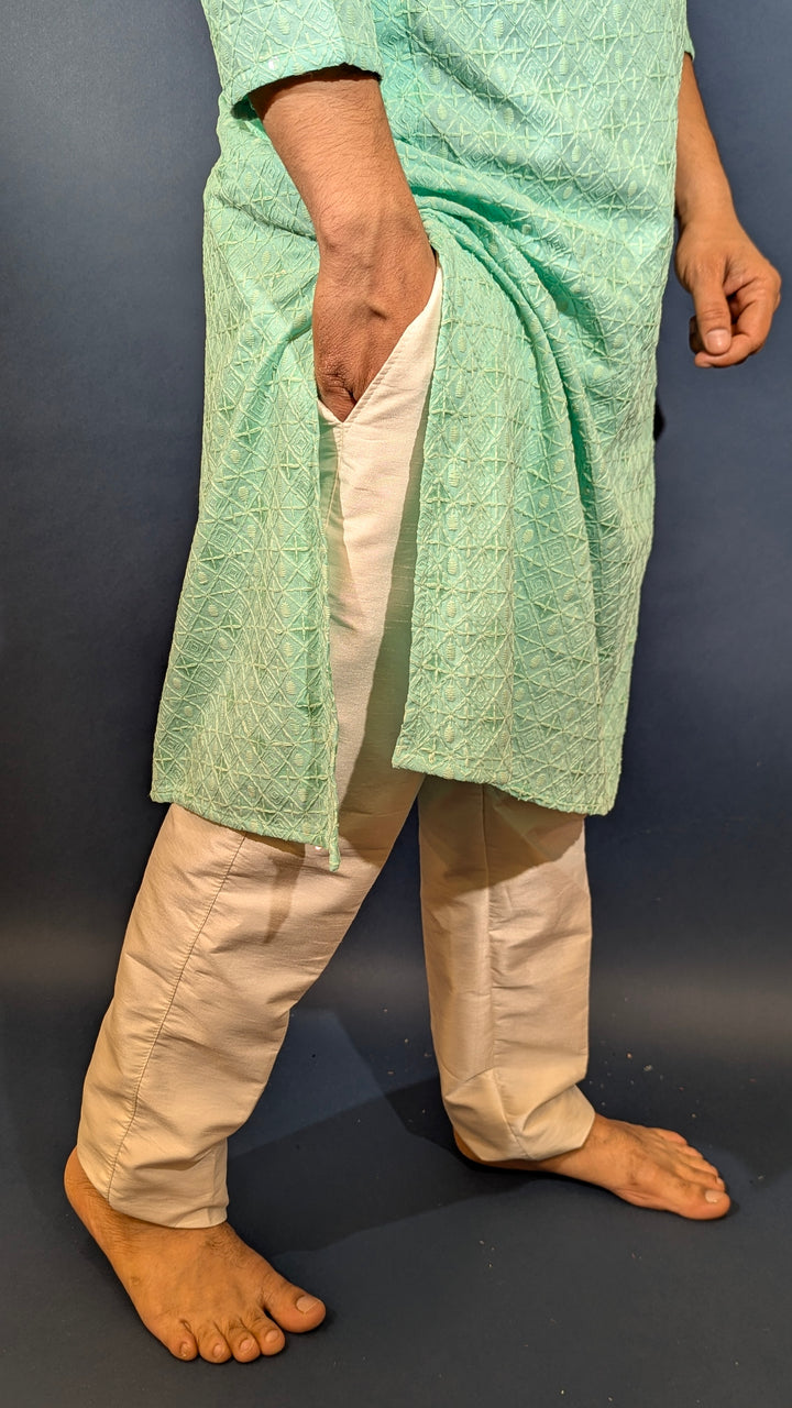 Light Aqua Sequin kurta