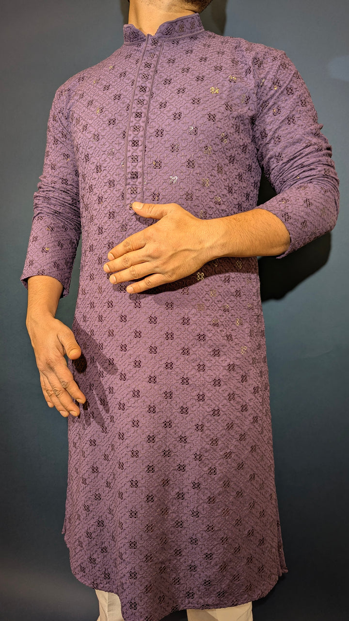 Purple Sequin kurta