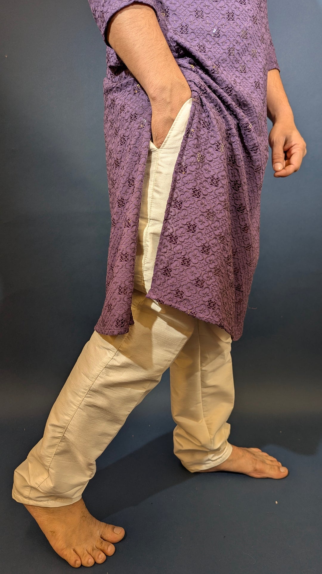 Purple Sequin kurta