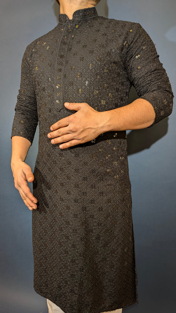 Black Sequin kurta