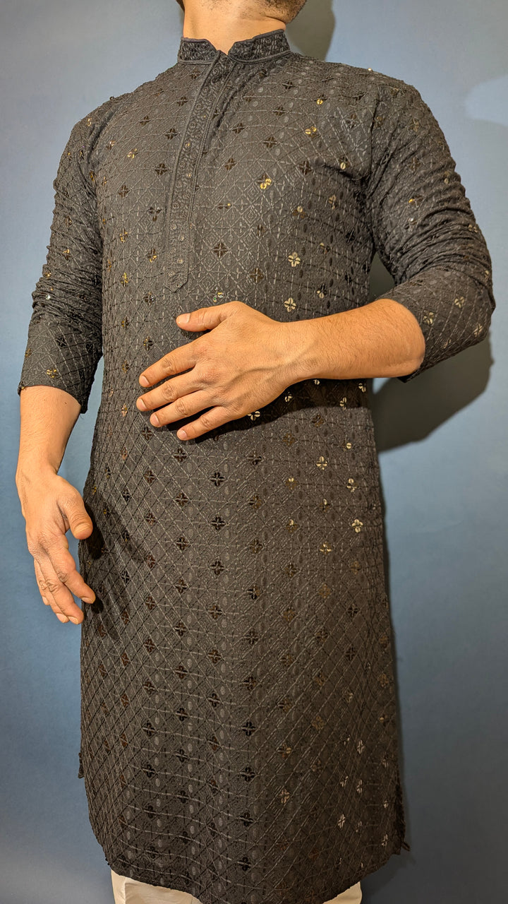 Black Sequin kurta