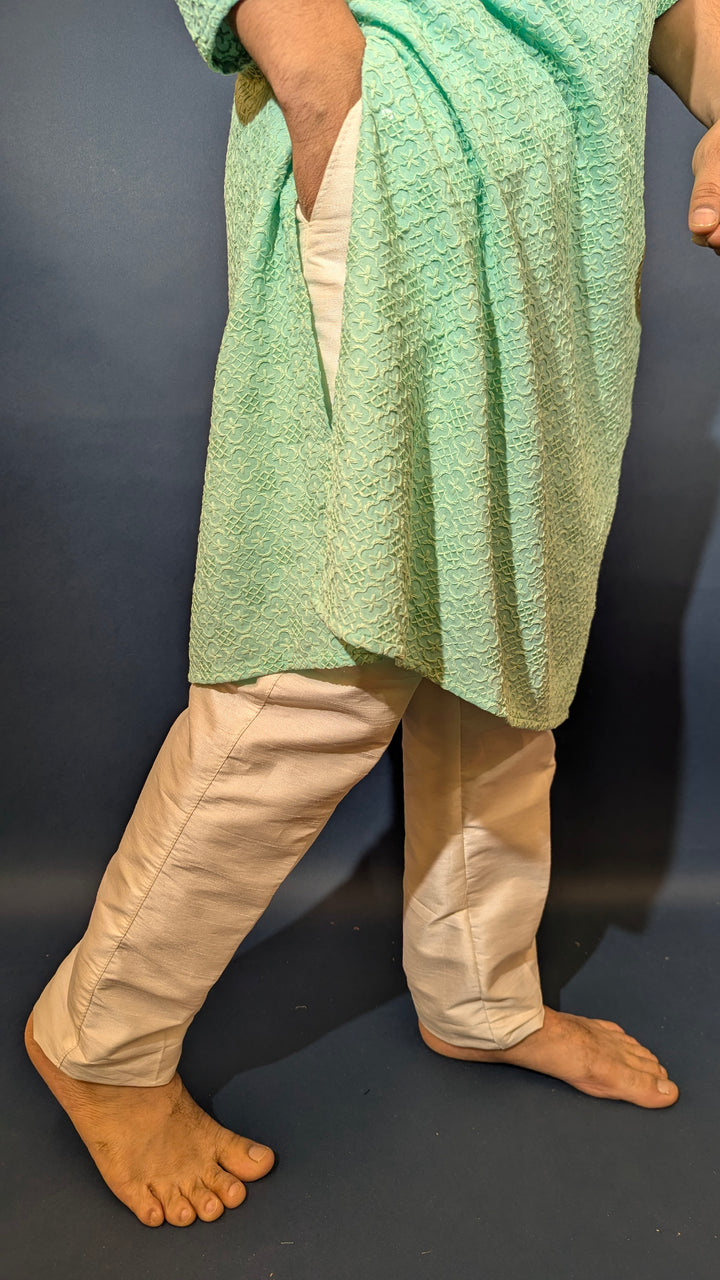 Light Aqua Sequins Kurta