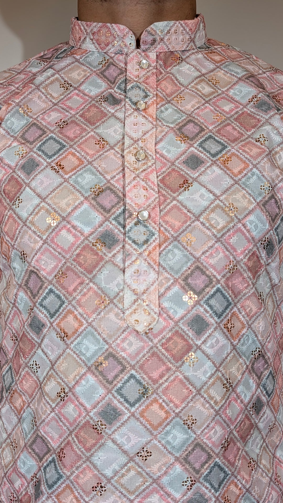 Pink Multicolor Sequence Kurta