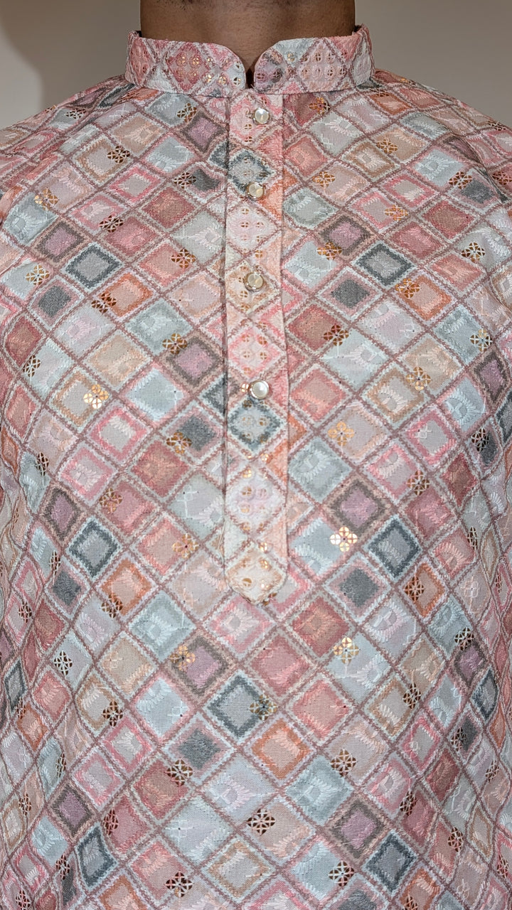 Pink Multicolor Sequence Kurta