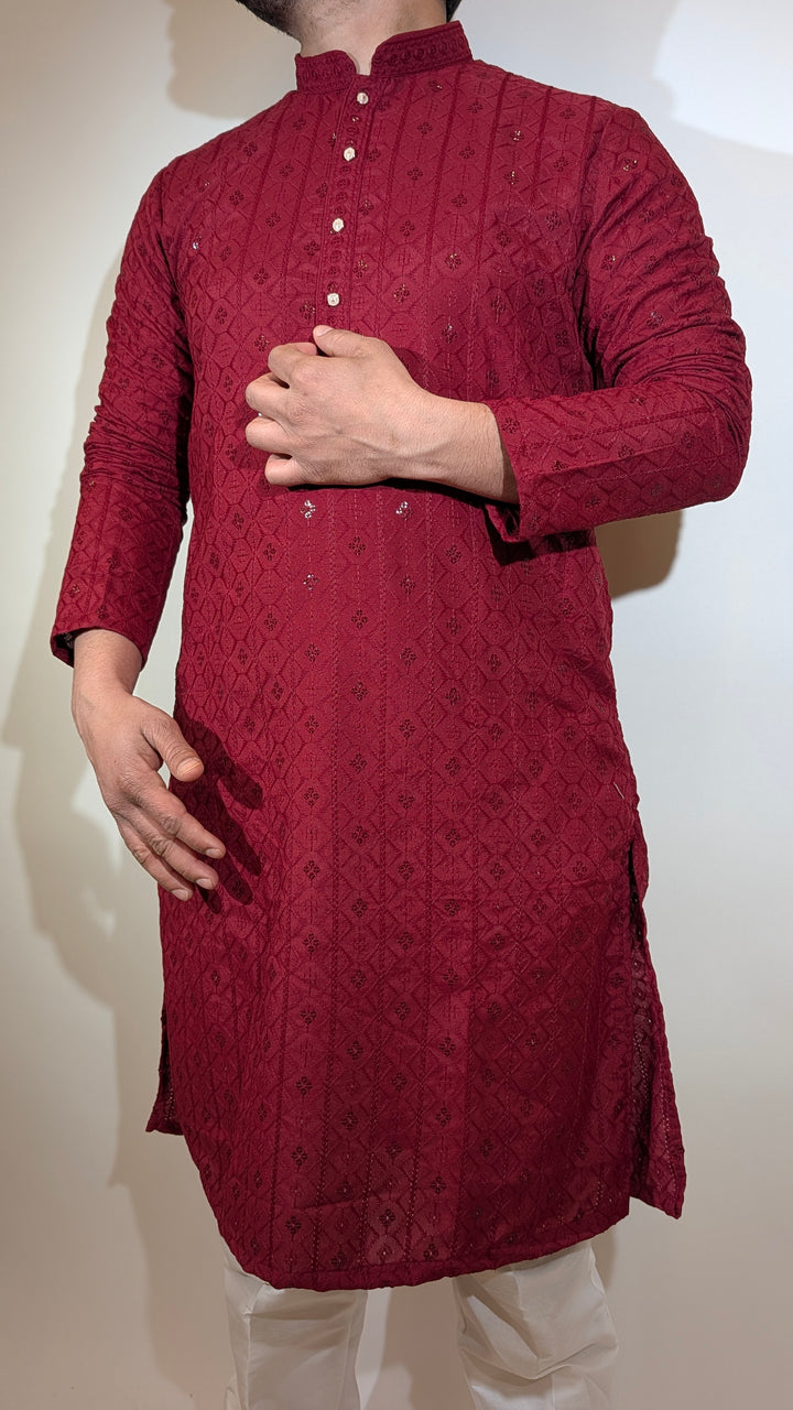 Maroon Sequin kurta