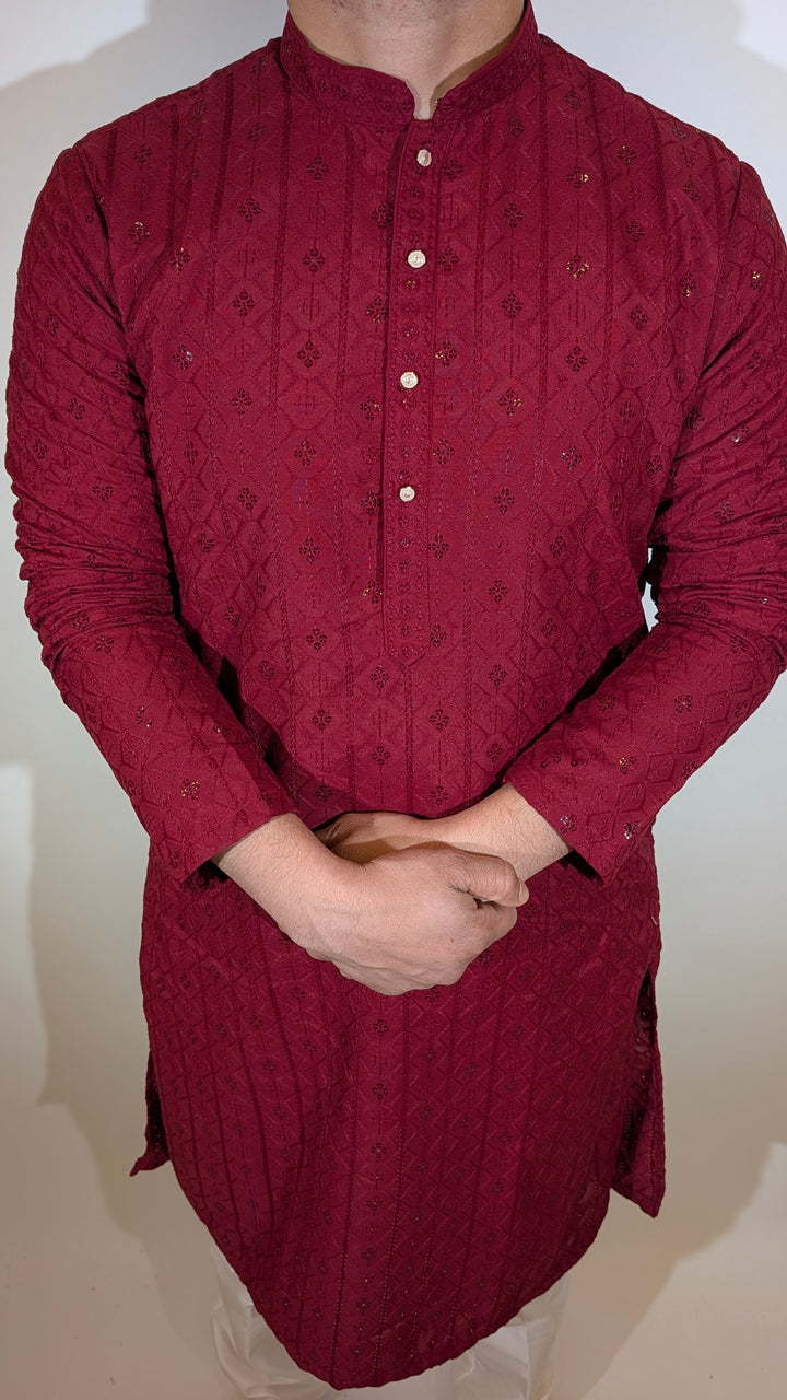 Maroon Sequin kurta