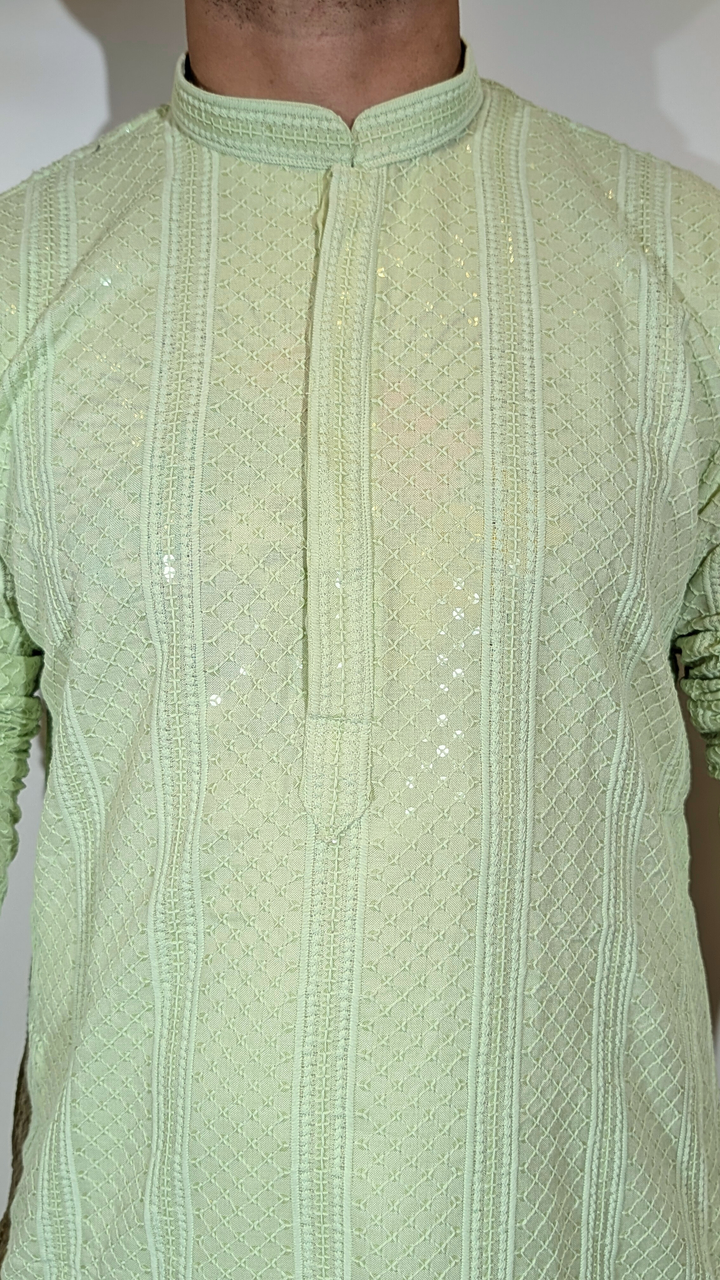 Mint Green Chikan Kurta
