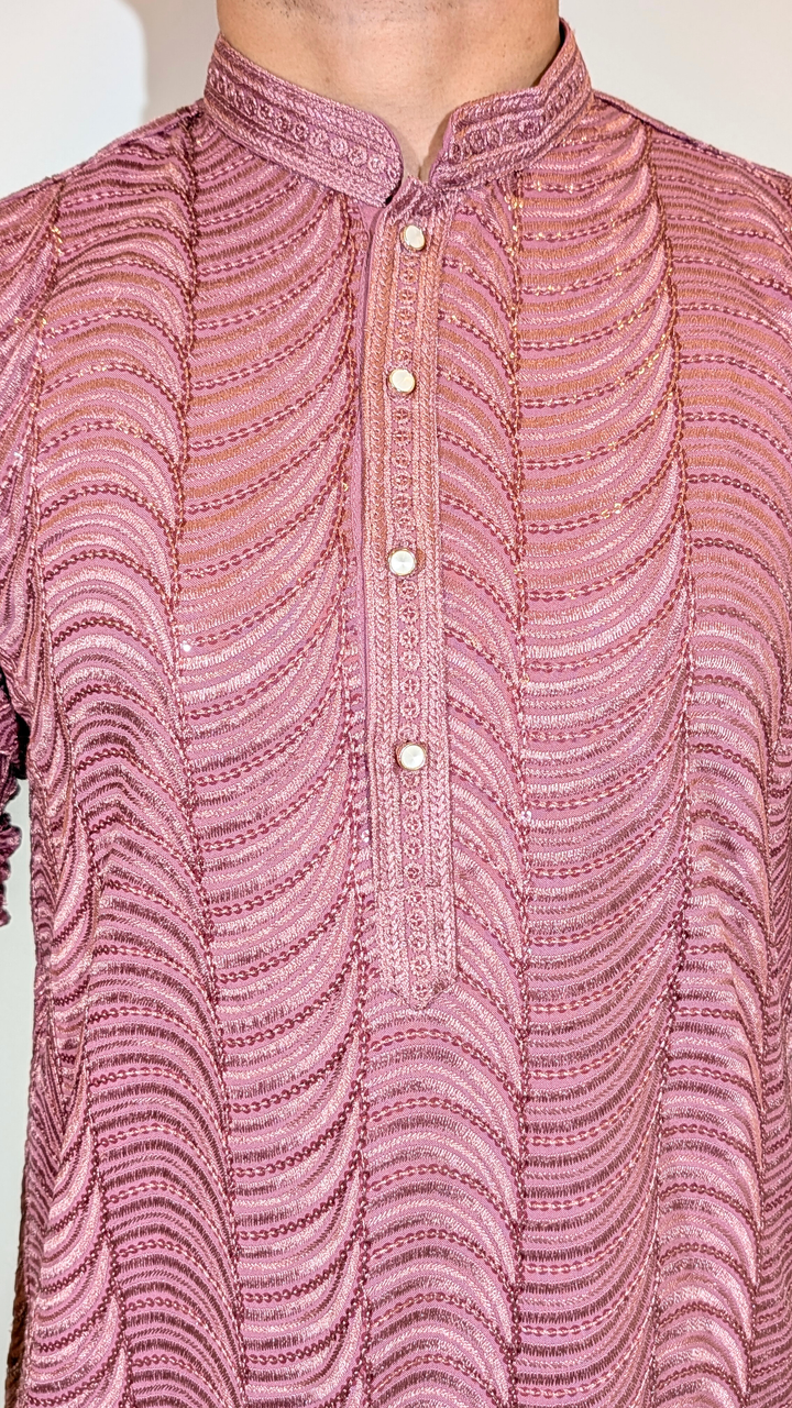 Rosewood Pink Sequence Kurta