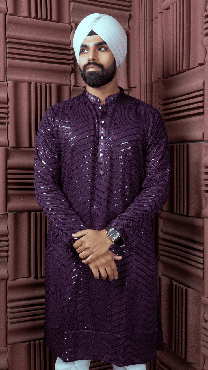 Purple Sequence Kurta